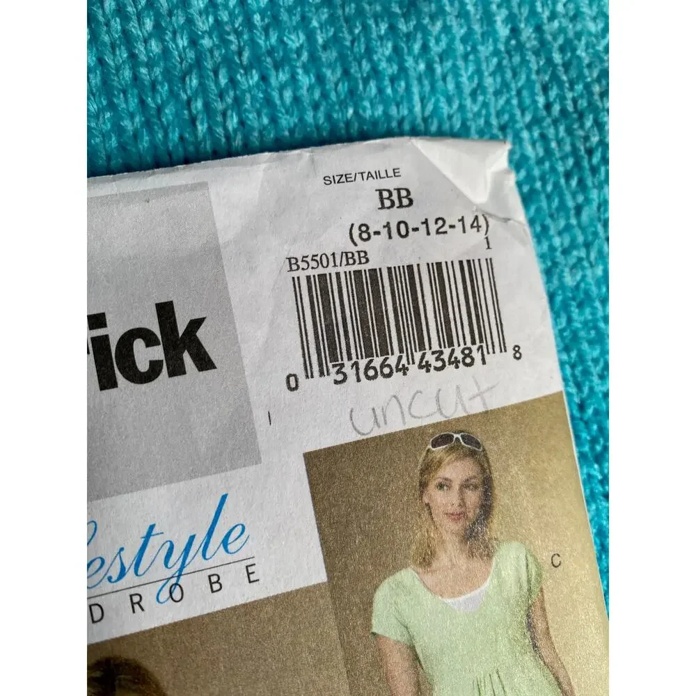 Butterick Sewing pattern 5501 top pants dress vest sz 8 10 12 14